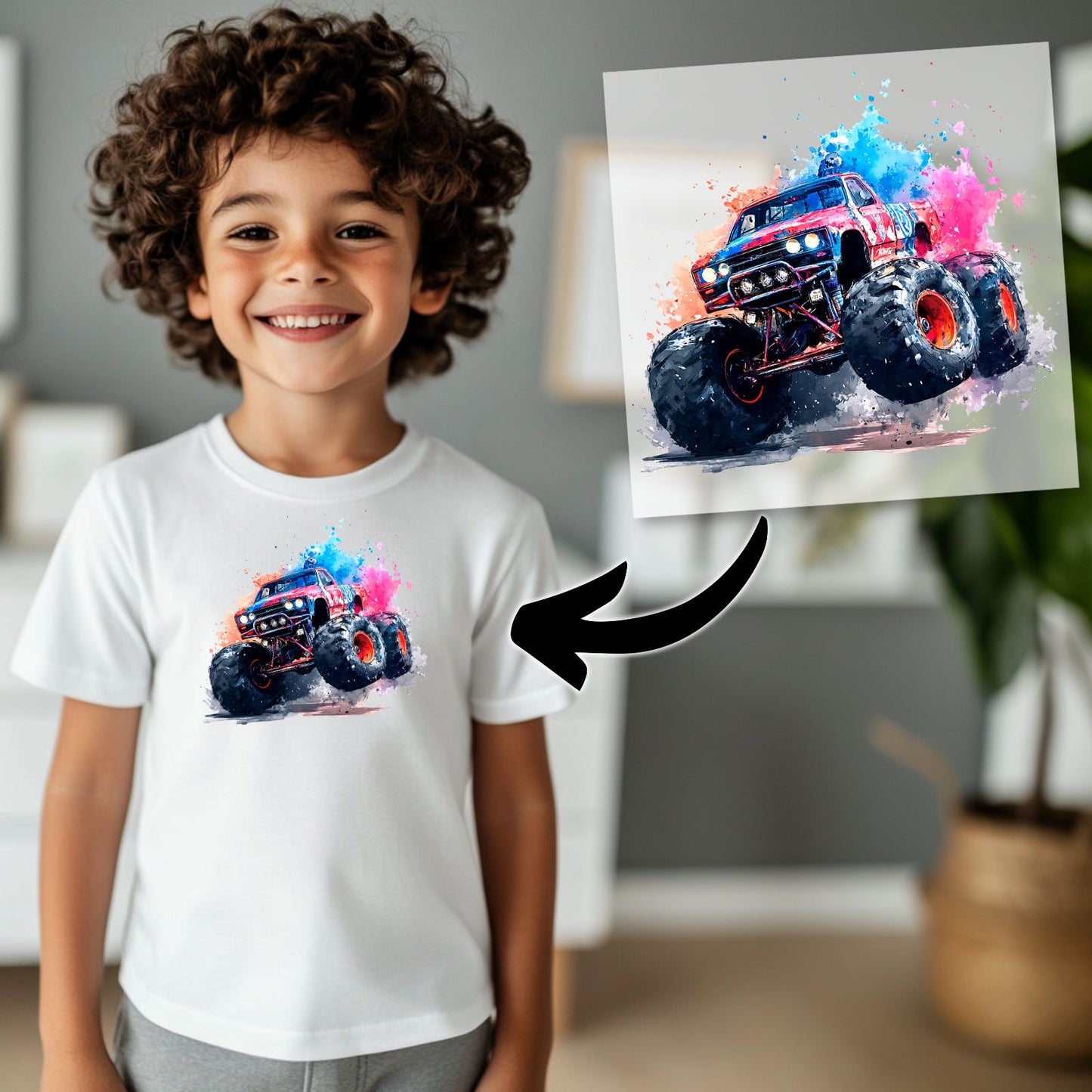 Coole Monstertrucks Bügelbilder