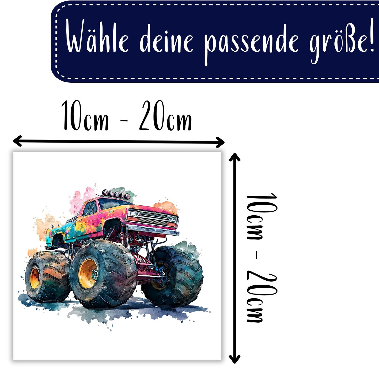 Coole Monstertrucks Bügelbilder