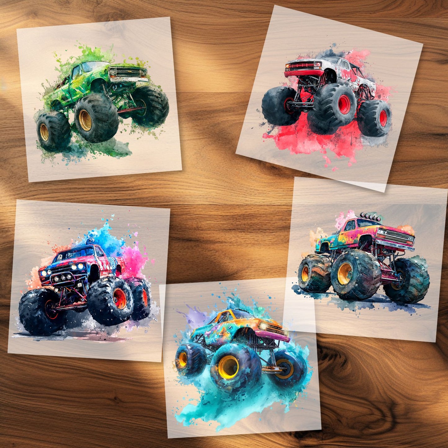 Coole Monstertrucks Bügelbilder